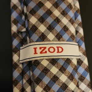 IZOD Blue and Brown Checkered Tie